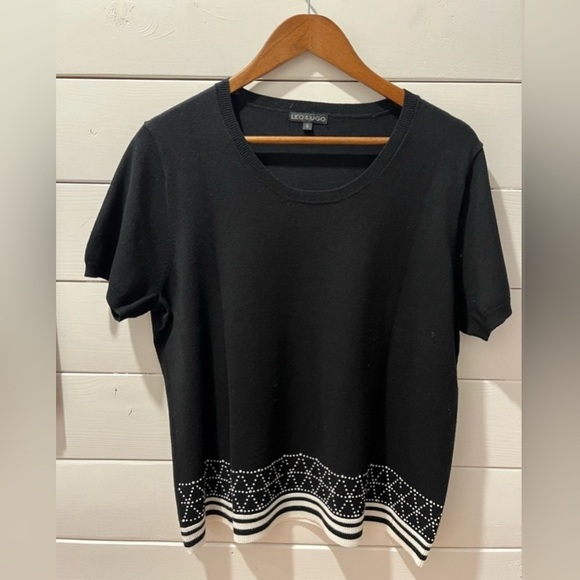 📍 Léo & Ugo short sleeve sweater with small pearl details size 6  16/18 - Picture 1 of 7